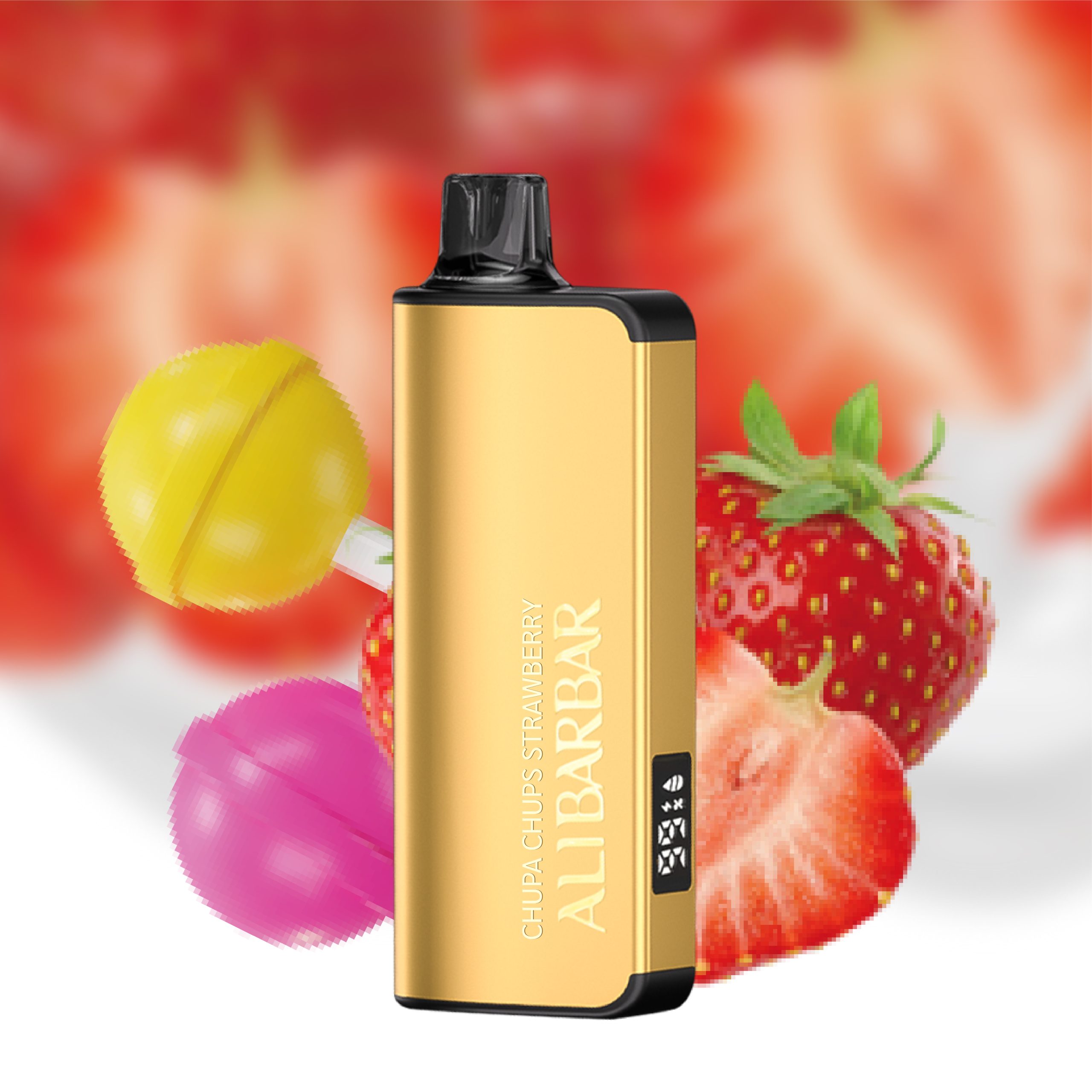 alibarbar-ingot-9000-puffs-chupa-chups-strawberry-scaled-1.jpg Alibarbar Ingot 9000 Disposable Vape – Chuppa Chupps Strawberry - Image 1